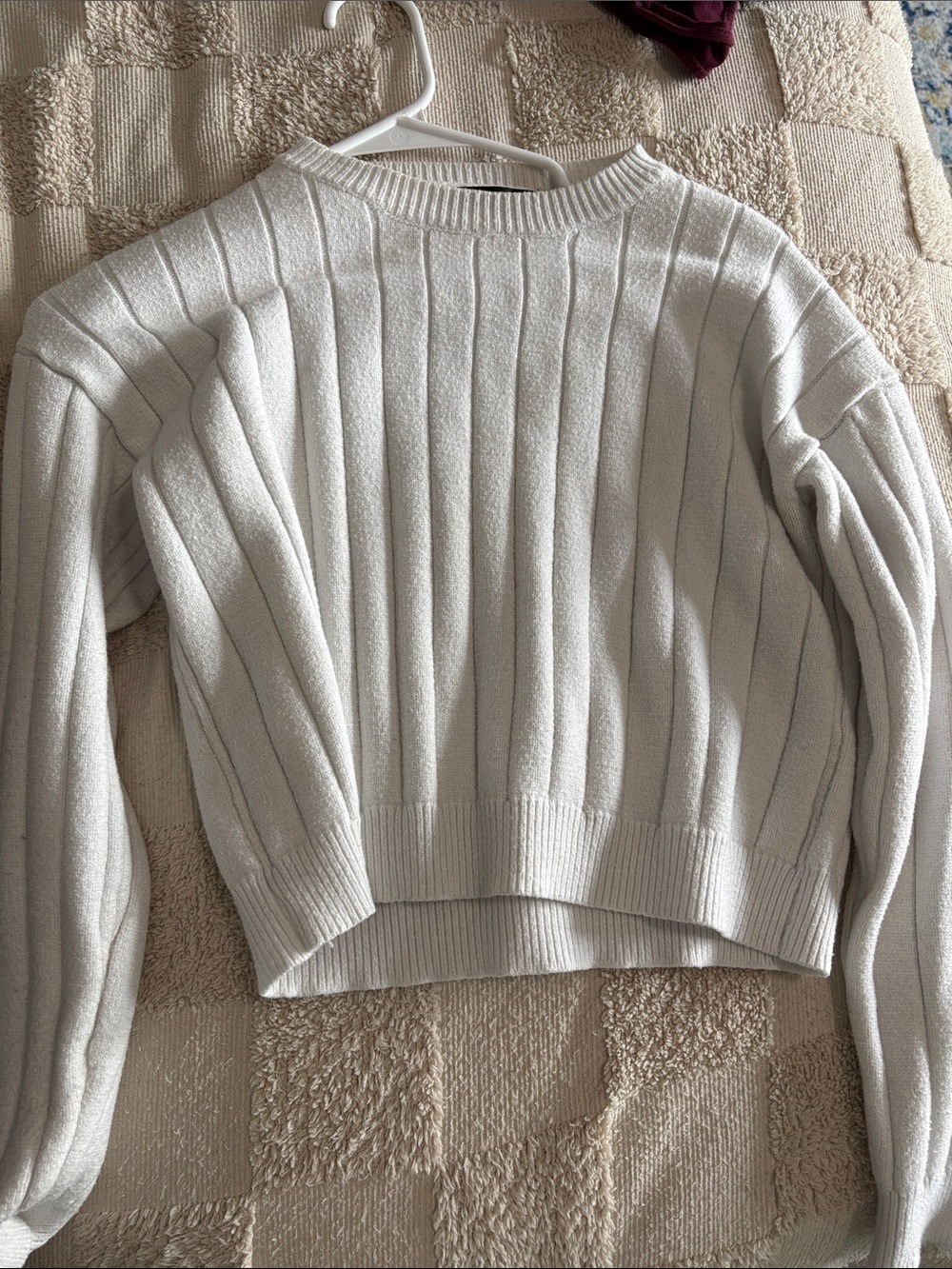 White cropped sweater